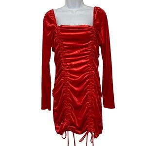 Wild Fable Crushed Velvet Ruched Dress NWT